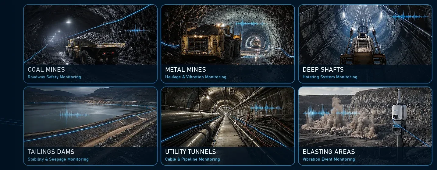 DAS monitoring of microseismicity, rockbursts and blasting in deep mines — application illustration