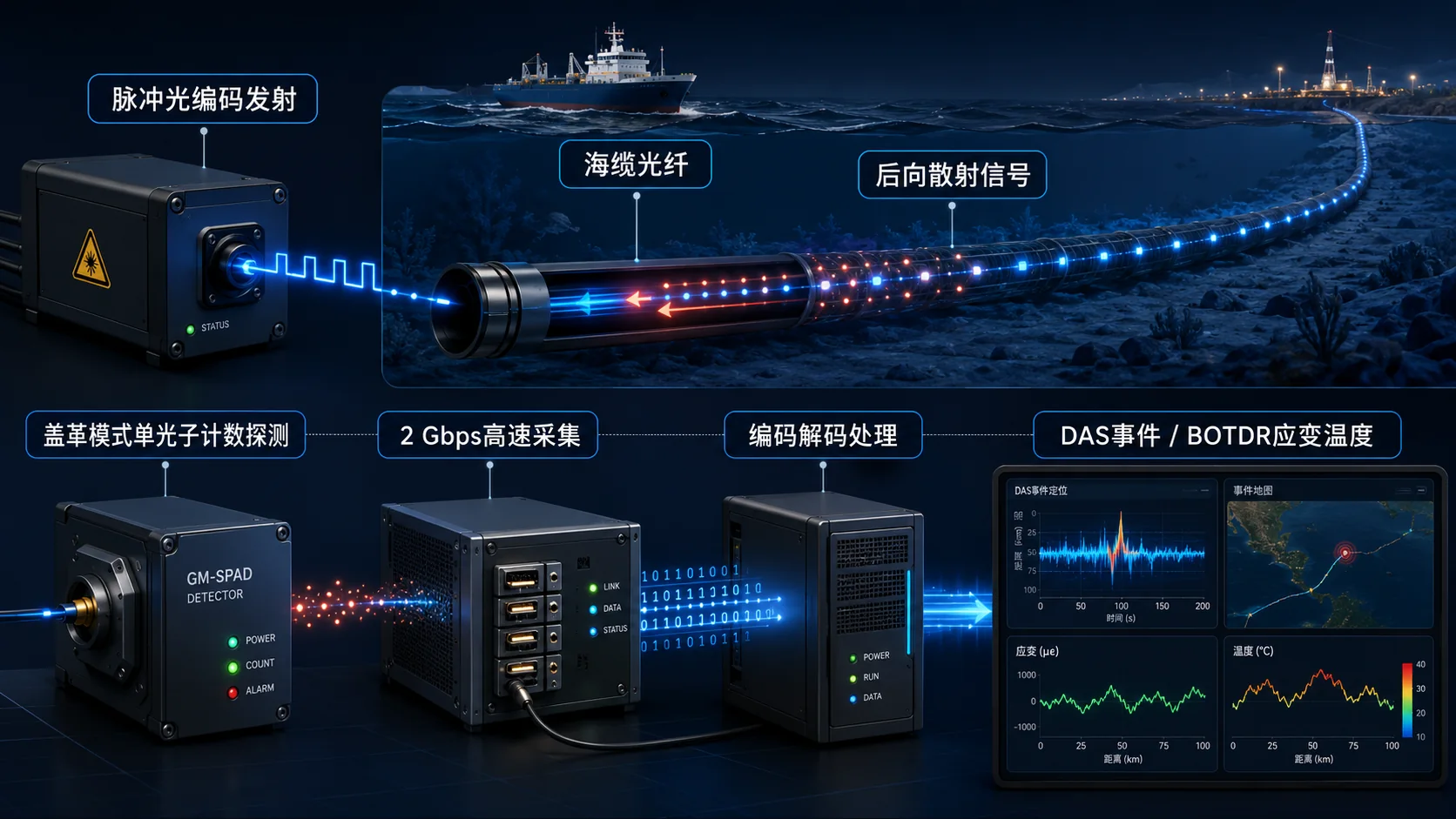 DAS seismic and ocean observation using subsea cables and urban dark fiber — application illustration